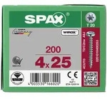 SPAX Halbrundkopf T-STAR plus 4CUT Vollgewinde WIROX A3J 4x25 - 200 Stk