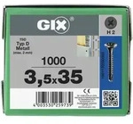 SPAX GIX-D Trockenbauschraube Trompetenkopf H2 Bohrspitze - 1000 Stk 3,5x35