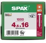 SPAX Halbrundkopf T-STAR plus 4CUT Vollgewinde WIROX A3J 4,5x16 - 1000 Stk