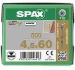 SPAX Verlegeschraube Senkkopf T-STAR plus Fixiergewinde WIROX A3J T20 - 4,5x60...