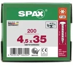 SPAX Halbrundkopf T-STAR plus 4CUT Vollgewinde Galvanisch blank verzinkt A2J 4,5x35 -