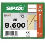 SPAX Senkkopf 8 mm T-STAR plus - Vollgewinde WIROX A3J T40 - 8x600 - 25 Stk