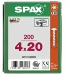 SPAX Halbrundkopf T-STAR plus 4CUT Vollgewinde WIROX A3J 4x20 - 200 Stk