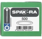 Kunststoff-Abdeckkappen, passend f&uuml;r SPAX-RA Flachsenkkopf, wei&szlig;, 500 St&uuml;ck