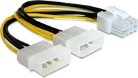 DeLOCK 82397, DeLOCK Stromkabel f&uuml;r PCI-Express Grafikkarte - von 2 x 4-pol gro&szlig;er