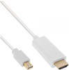 InLine 17174I, InLine DisplayPort mini zu HDMI Konverter Kabel - weiß - 0,5 m