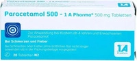 PZN-DE 02481587, 1A Pharma Paracetamol 500 - 1 A Pharma 20 St Tabletten, Grundpreis: