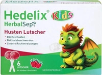PZN-DE 19927432, Dr. Theiss Naturwaren Hedelix HerbalSept Husten Lutscher Kids 6 St