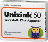 PZN-DE 03441650, K&ouml;hler Pharma Unizink 50 10X100 St Tabletten magensaftresistent,
