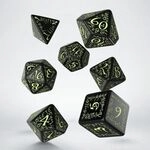 Q-Workshop QWSSELV04 - Elvish Black & glow-in-the-dark Dice Set Tabletop