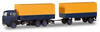 Herpa H0 (1:87) 309578 - Iveco Magirus Planen/Hängerzug, gelb/blau Modellbahn