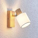 Lindby Spot Wanessa, Holz, wei&szlig;, E14, 14 cm, verstellbar