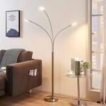 Lindby LED-Stehlampe Anea, 168 cm, 3-flammig, nickelfarben