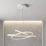 Lucande LED-Pendelleuchte Ezana, wei&szlig;, Metall, &Oslash; 80cm