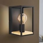 Wandleuchte Libertad, Breite 14 cm, schwarz/holz, Stahl