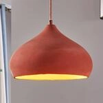 Lindby Pendelleuchte Fiona, Beton, terracottafarben, E27