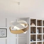 Lindby Pendellampe Simaria, braun/grau/wei&szlig;, &Oslash; 60 cm, E27