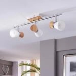 Vivica - 3-flammige Deckenlampe mit Holzelementen