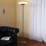Lindby LED-Stehleuchte Ragna, nickel, Metall, dimmbar