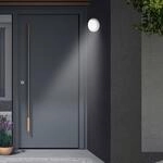 LED-Sensor-Au&szlig;enwandleuchte Dortmund &Oslash;17cm silber