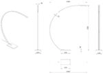 LED-Bogenleuchte Curve, gold matt, Marmor, 192 cm, dimmbar