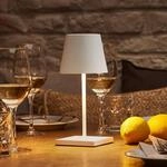LED-Akkutischlampe Nuindie mini, USB-C, wei&szlig;, IP54, dimmbar