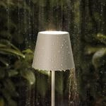 LED-Akkutischlampe Nuindie, USB-C, beige, IP54, dimmbar