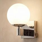 Wandleuchte Kula f&uuml;rs Bad Glasschirm IP44 chrom