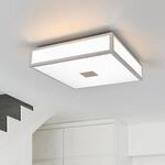 Lindby Bad-Deckenlampe Eniola, 30 cm, wei&szlig;/grau, IP44