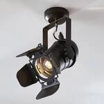 Lindby Deckenstrahler Tilen, 1-flg., schwarz, Metall, 38cm