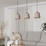 H&auml;ngelampe Tabley, schwarz/naturfarben, 89 cm, Stoff, 3-flg.