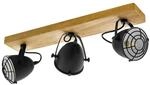 Deckenstrahler Gatebeck, holz/schwarz, 3-flg., Holz