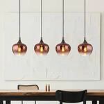 H&auml;ngeleuchte Maxy, kupfer/schwarz, Glas, 100 cm lang, E27