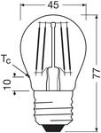 OSRAM LED-Leuchtmittel Tropfen E27 1,2W Filament 4000K 255lm