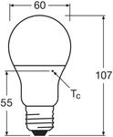 OSRAM LED-Leuchtmittel Birne opal E27 8,5W 827 3er-Pack
