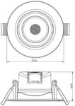 LED-Deckeneinbauleuchte SMD-68-230V, 2.700K, &Oslash;8,5cm, schwarz