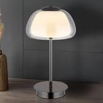 LED-Tischlampe Avila, rauchgrau/schwarz, Glas, CCT, dimmbar