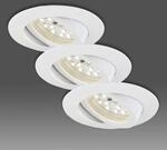 Wei&szlig;er LED-Einbaustrahler im 3er-Set - schwenkb.