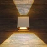 LED-Au&szlig;enwandleuchte Veronika, sandfarben, up/down, IP54