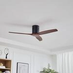 Lucande Deckenventilator Vindur, schwarz, Holz, DC, leise