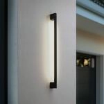 Lindby LED-Wandleuchte Neano, 90cm, schwarz, Metall, IP54