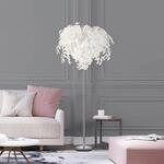 Stehlampe Leavy, H&ouml;he 180 cm, chrom/wei&szlig;, Metall/Kunststoff