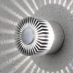 LED-Au&szlig;enwandlampe Monza Strahlen rund silber 9cm