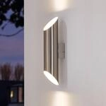 LED-Au&szlig;enwandleuchte Agolada, edelstahl