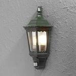 Au&szlig;enwandlampe Firenze Halbschale, Sensor, gr&uuml;n