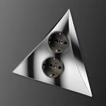 2er-Steckdose Luxor, chrom matt, Kunststoff, IP20