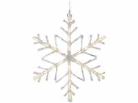 Konstsmide Christmas Leuchtende LED Schneeflocke, warmweiß 40cm transparent