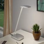 Silberne LED-Schreibtischleuchte Cajero m. Dimmer