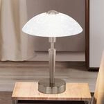 Tischlampe SOLO 1, nickel matt, H&ouml;he 32 cm, Metall/Glas, dim