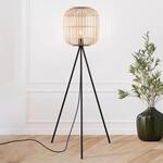 Stehlampe Bordesley Dreibein mit Holzschirm